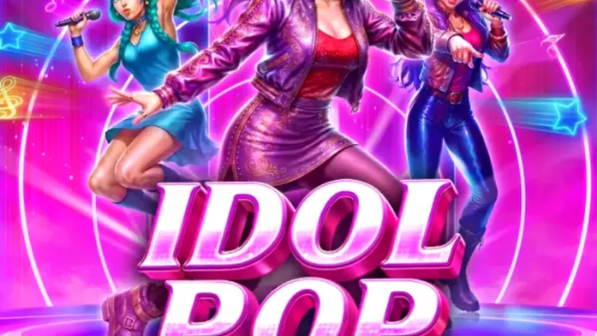 Idol Pop Fever slot machine interface with neon stage theme